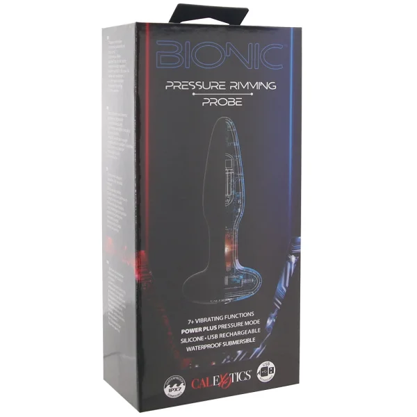 Bionic Pressure Rimming Probe Rechargeable Silicone Anal Stimulator By CalExotics - Black