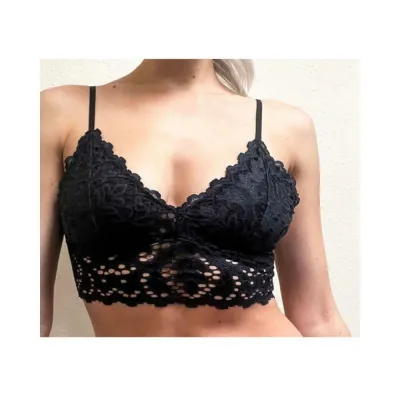 Kixies Lace Bralette Black Medium Hanging