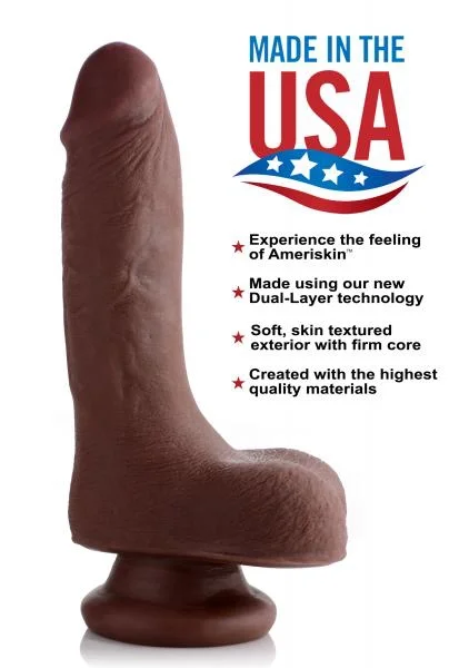 7 Inches Ultra Real Dual Layer Suction Cup Dildo Brown — image 5 of 8