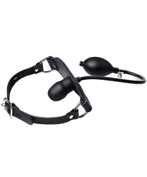 Silencer Inflatable Locking Silicone Penis Gag Black