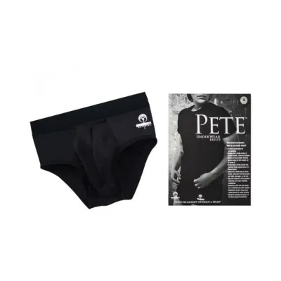 Men s Clothing Spareparts Pete Briefs Nylon Packing Underwear Black Size M