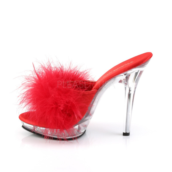 LIP-101-8 - 5" Stiletto Heel PF Marabou Slipper — image 7 of 16