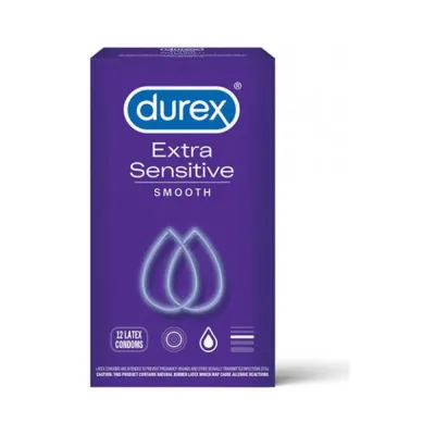 Durex Extra Sensitive Lubricated Condom Smooth 12 pack