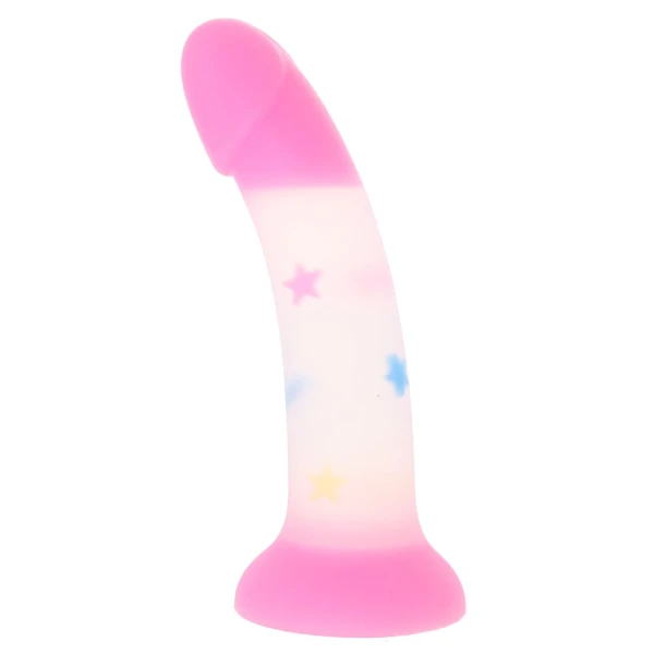Stardust Star Fuck 7" Silicone Suction Cup Dildo - Pink & White