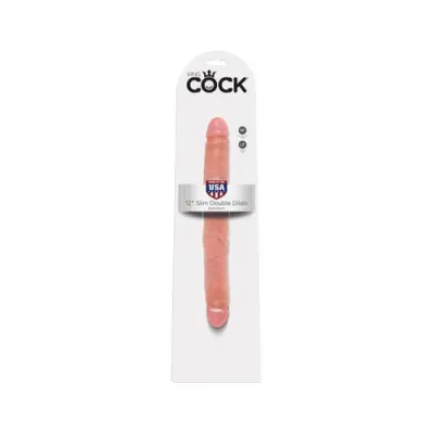 King Cock 12 Inch Slim Double Dildo Flesh