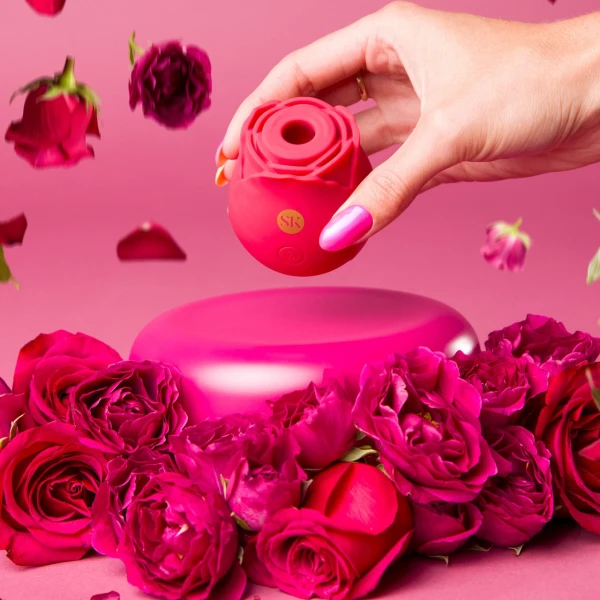 Secret Kisses Rosegasm Rechargeable Silicone Clitoral Pressure Wave Stimulator - Red