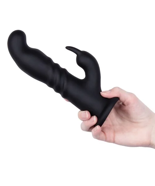 Bondara Black 10 Function Rotating G-Spot Rabbit Dildo – 8 Inch