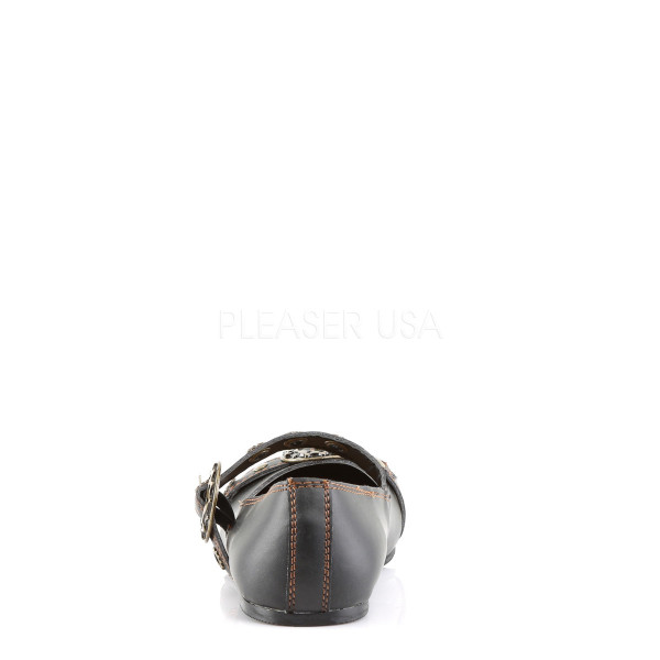 DAISY-09 - Steampunk Goth Punk Ballet Flat MJ W/ Gear Buckle — image 4 of 4