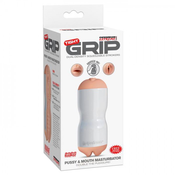Pussy & Mouth Dual-Density Squeezable Stroker — image 5 of 6
