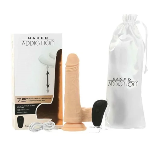 Naked Addiction Freak Rotating, Thrusting, & Vibrating Dildo by BMS Factory