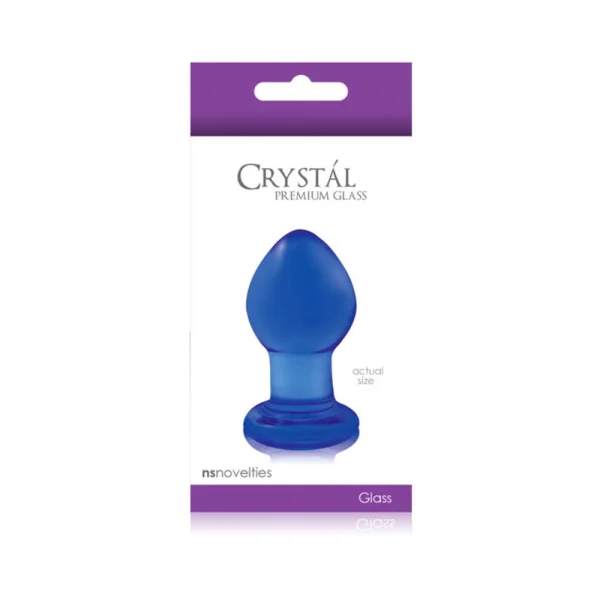 Crystal Glass Butt Plug Small Blue — image 5 of 5