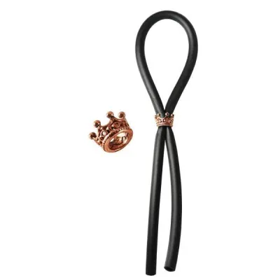 Bolo Lasso Gold Skull Slider with Gold Tips Black