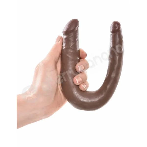 King Cock Brown U-shaped Small Double Trouble Dildo