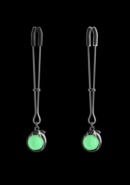 Bound Adjustable G1 Glow In The Dark Nipple Clamps by NS Novelties - Gunmetal