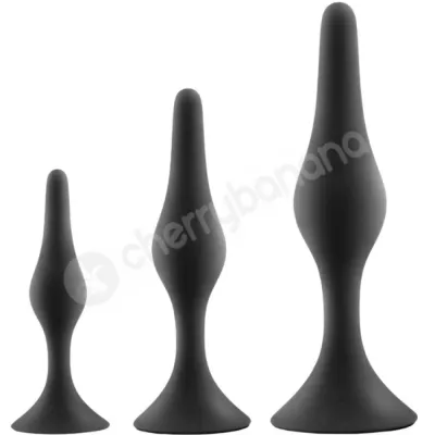 Anal Adventures Platinum Silicone Beginner Plugs 3 Piece Kit