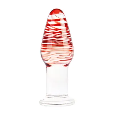 Lucent Stripes Glass Butt Plug
