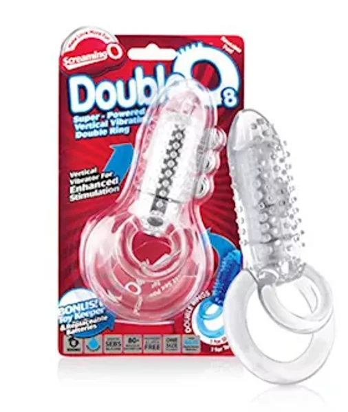 Doubleo 8 Vibrating Cock Ring - Clear - One Size — image 2 of 2