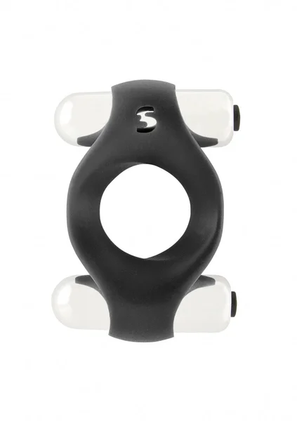 Dalton Double Vibrating Cockring - Black — image 4 of 5