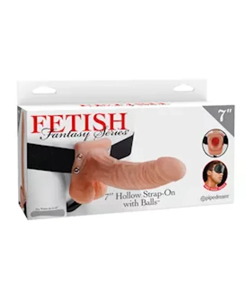 Fetish Fantasy Series 7 Inch Hollow Strap-on With Balls - Flesh — image 7 of 9