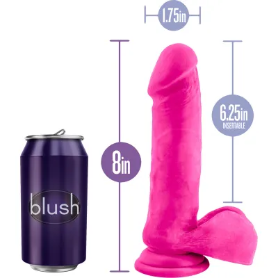 Au Naturel Bold Hero 8 Inch Sensa Feel Dual Density Dildo By Blush Pink