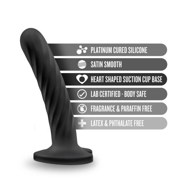 Blush Temptasia Twist Silicone Suction Cup Dildo with Heart-Shaped Base