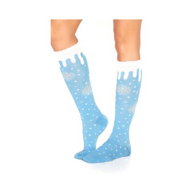 Lurex Snow Flake Knee High Socks O s