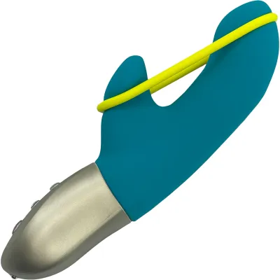 Fun Factory Amorino Rechargeable Waterproof Dual Stimulation Vibrator Petrol Blue