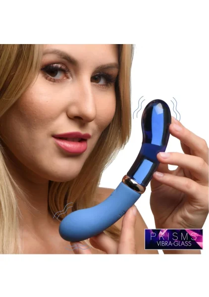 Prisms Bleu Dual Ended Silicone and Glass G-Vibe