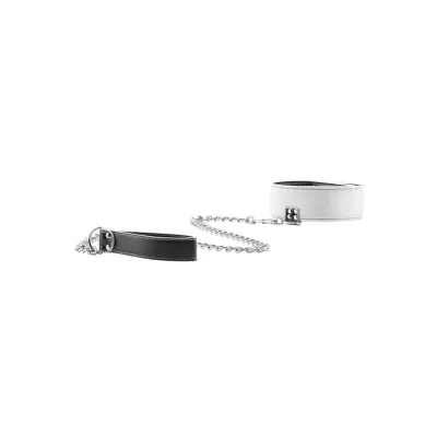 Reversible Collar with Leash White