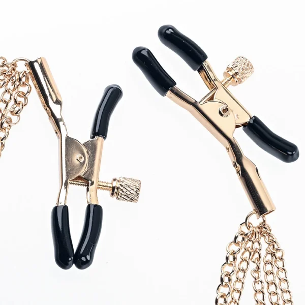 Sincerely Amber Chained Nipple Clamps By Sportsheets