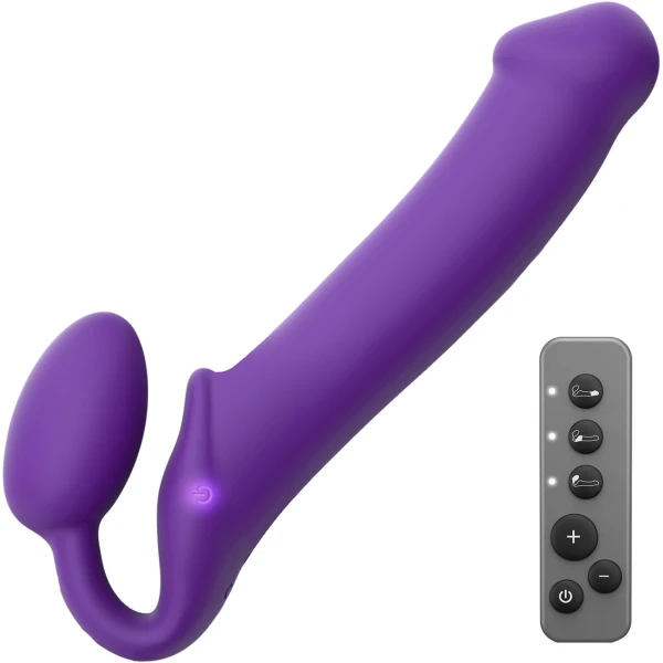 Strap-on-me Vibrating 3 Motors Strap On Xl - Purple