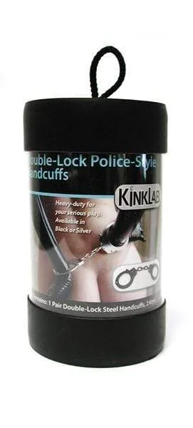 Double-Lock Police-Style Handcuffs Black