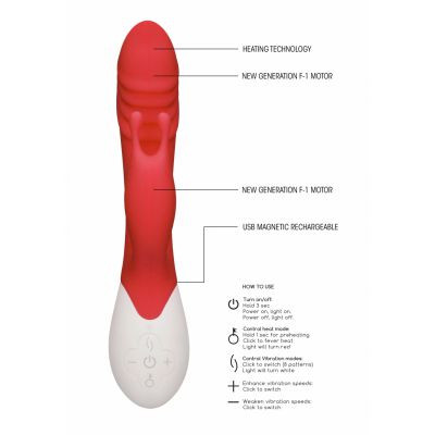 Ignite Rechargeable Heating G Spot RabbitVibrator Red Best Vibrator