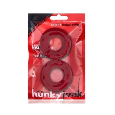 Oxballs Stiffy 2 pack Bulge Cockrings Silicone Tpr Cherry Ice