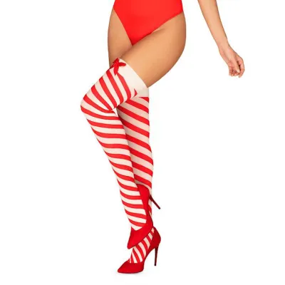 Obsessive Kissmas Stockings Red white S m