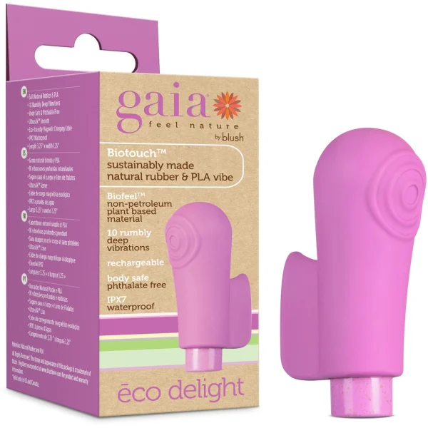 Gaia Eco Delight Rechargeable Waterproof Plant Based Clitoral Vibrator By Blush - Purple