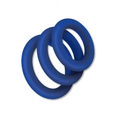 Zolo Extra Thick Silicone Cock Rings Blue Pack Of 3