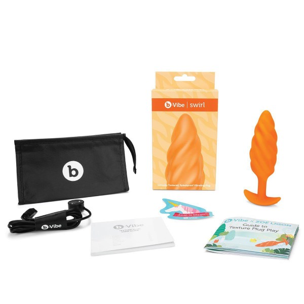B-vibe Swirl Texture Plug Orange