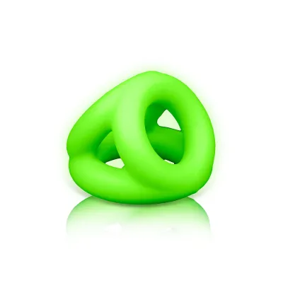 Ouch Glow in the Dark 3 Ring Cock and Ball Strap