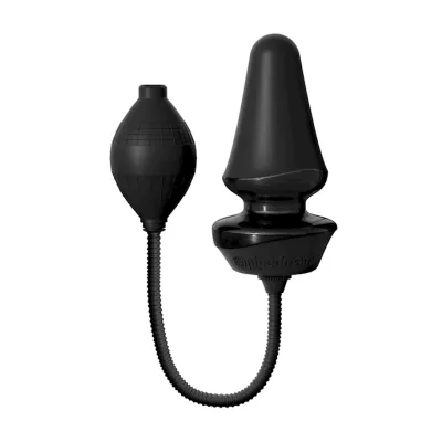 Inflatable Silicone Butt Plug Black 5 Inch