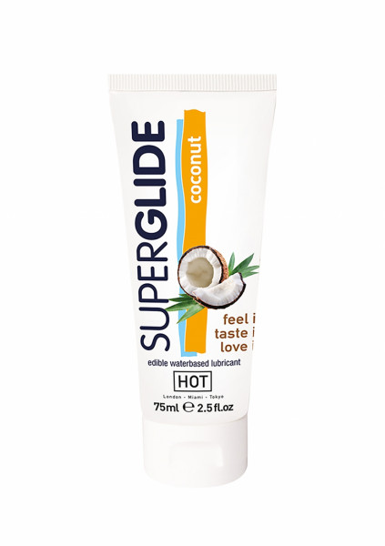HOT Superglide edible lubricant waterbased - coconut - 75 ml - Best Sex Lubricants On The Market