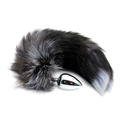 Adrien Lastic Alive BDSM Line Black White Fox Tail Anal Plug Large