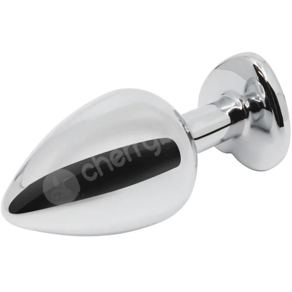 Hidden Treasures Silver & Pink Heart Gem 2.9" Butt Plug