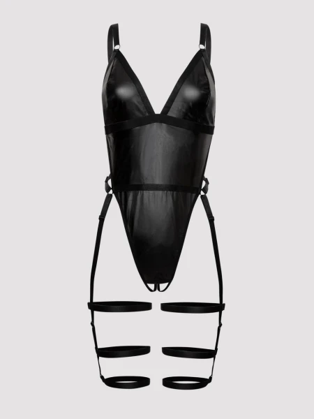 Lovehoney Fierce Wet Look Leg Harness Teddy