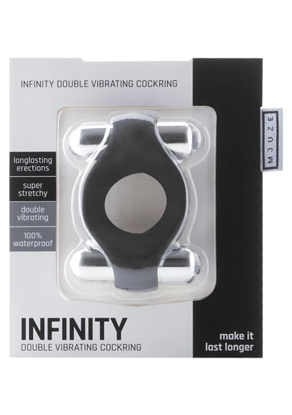 Infinity - Double Vibrating Cockring (Black)