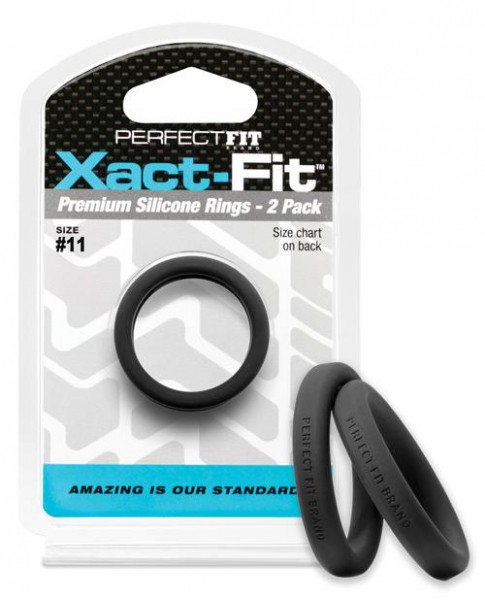 Perfect Fit Xact-Fit Silicone Cock Rings, 2-Packs, 14 Possible Sizes