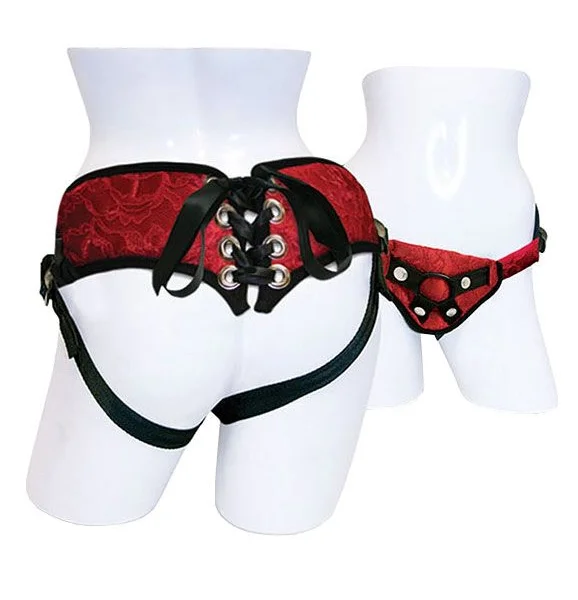 SportSheets Red Lace With Satin Corsette Strap On — image 4 of 4