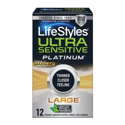 Lifestyles Ultra Sensitive Platinum Large 12 Pk