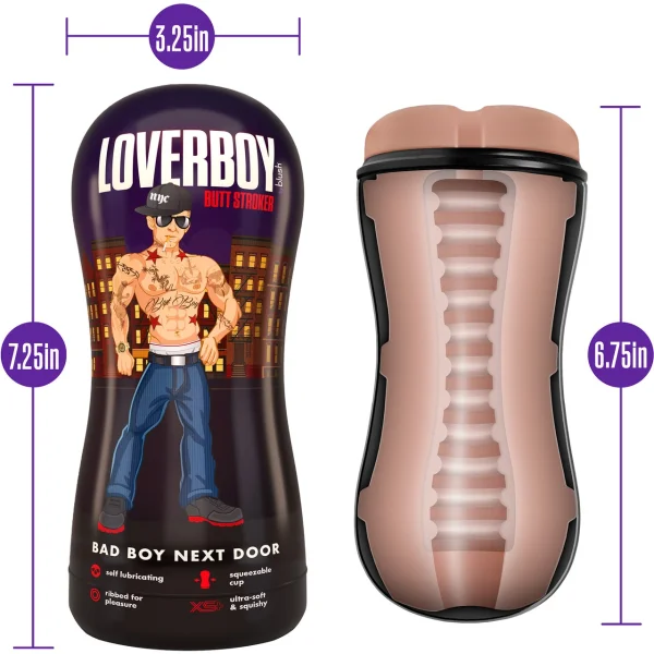 Loverboy The Bad Boy Next Door Self Lubricating Anal Penis Stroker By Blush - Vanilla