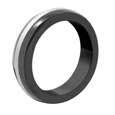 M2M Metal Cock Ring Black with Stainless Steel Band 3 Sizes